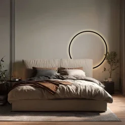 QAZQA Design Wandleuchte Schwarz 67cm inkl. LED 3-Stufen Dimmbar - Anello