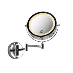 QAZQA Design Wandspiegel Chrom inkl. LED dunkel bis warm einstellbar IP44 - Vicino