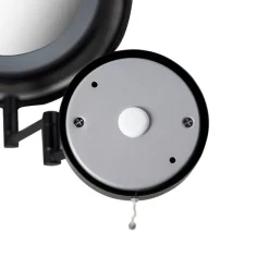 QAZQA Design Wandspiegel schwarz inkl. LED verstellbar IP44 mit Zugschnur - Vicino