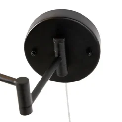 QAZQA Design Wandspiegel schwarz inkl. LED verstellbar IP44 mit Zugschnur - Vicino