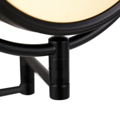 QAZQA Design Wandspiegel schwarz inkl. LED verstellbar IP44 mit Zugschnur - Vicino