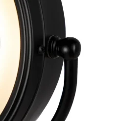 QAZQA Design Wandspiegel schwarz inkl. LED verstellbar IP44 mit Zugschnur - Vicino