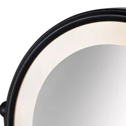 QAZQA Design Wandspiegel schwarz inkl. LED verstellbar IP44 mit Zugschnur - Vicino