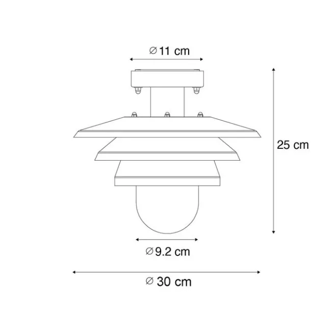QAZQA Design-Außen-Deckenleuchte schwarz IP44 - Morty
