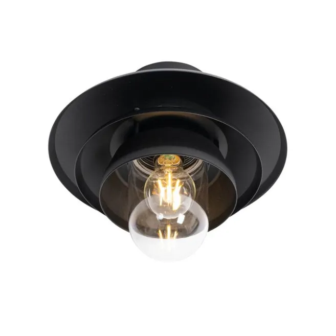 QAZQA Design-Außen-Deckenleuchte schwarz IP44 - Morty