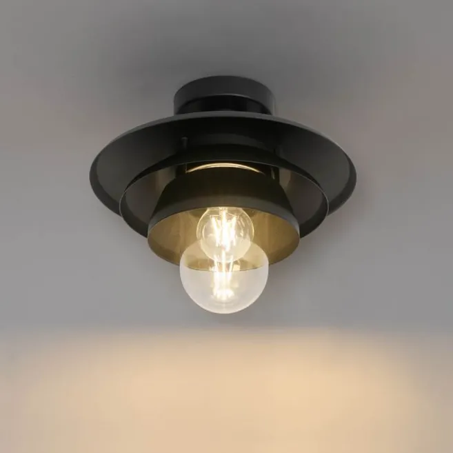 QAZQA Design-Außen-Deckenleuchte schwarz IP44 - Morty