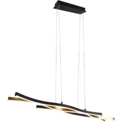 Trio Leuchten Design-Hängeleuchte Schwarz mit Gold inkl. LED Dimmbar - Blaze