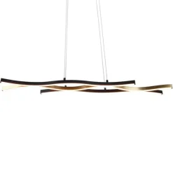 Trio Leuchten Design-Hängeleuchte Schwarz mit Gold inkl. LED Dimmbar - Blaze