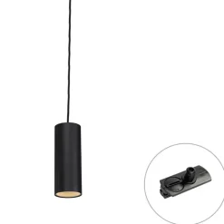 QAZQA Professional Design-Hängeleuchte schwarz inkl. Schienenadapter 1-phasig - Iconic Tubo