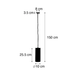 QAZQA Professional Design-Hängeleuchte schwarz inkl. Schienenadapter 1-phasig - Iconic Tubo