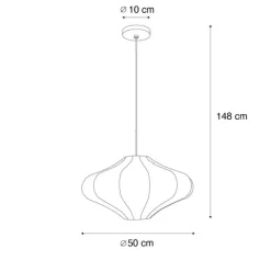 Kinder QAZQA Design-Hängeleuchte Weiße Seide 50 cm - Plu