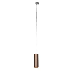 QAZQA Professional Design-Pendelleuchte Dunkelbronze inkl. Schienenadapter 3-Phasen - 3-Phasen Tubo