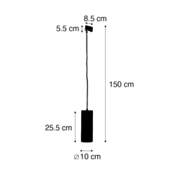 QAZQA Professional Design-Pendelleuchte Dunkelbronze inkl. Schienenadapter 3-Phasen - 3-Phasen Tubo