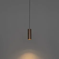 QAZQA Professional Design-Pendelleuchte Dunkelbronze inkl. Schienenadapter 3-Phasen - 3-Phasen Tubo