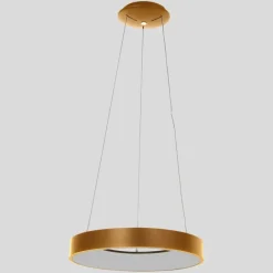 Steinhauer Design-Pendelleuchte Gold inkl. dimmbarer LED - Ringlede
