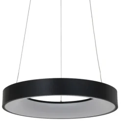 Steinhauer Design-Pendelleuchte Schwarz inkl. dimmbarer LED - Ringlede