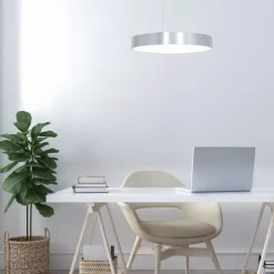 Steinhauer Design-Pendelleuchte Silber inkl. dimmbarer LED - Ringlede