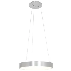Steinhauer Design-Pendelleuchte Silber inkl. dimmbarer LED - Ringlede