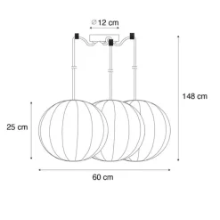 Kinder QAZQA Design-Pendelleuchte weiß Seide 30 cm 3-Licht - Plu