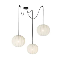 Kinder QAZQA Design-Pendelleuchte weiß Seide 30 cm 3-Licht - Plu