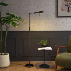 QAZQA Design-Stehleuchte Dunkelbronze inkl. LED mit Touch-Dimmer - Notia