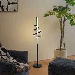 QAZQA Design-Stehleuchte schwarz inkl. LED dimmbar - Rolla