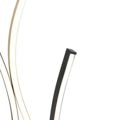 Trio Leuchten Design-Stehleuchte Schwarz mit Gold inkl. Dimmbarer LED - Blaze