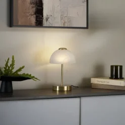 QAZQA Design-Tischleuchte Gold mit Opalglas inkl. LED Dimmbar - Joya