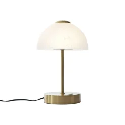 QAZQA Design-Tischleuchte Gold mit Opalglas inkl. LED Dimmbar - Joya