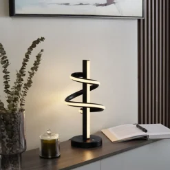 QAZQA Design-Tischleuchte schwarz inkl. LED dimmbar - Rolla