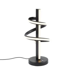 QAZQA Design-Tischleuchte schwarz inkl. LED dimmbar - Rolla