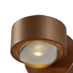 QAZQA Design-Wandleuchte Dunkelbronze inkl. LED IP44 - Lens