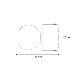 QAZQA Design-Wandleuchte Dunkelbronze inkl. LED IP44 - Lens