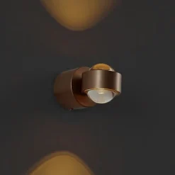 QAZQA Design-Wandleuchte Dunkelbronze inkl. LED IP44 - Lens