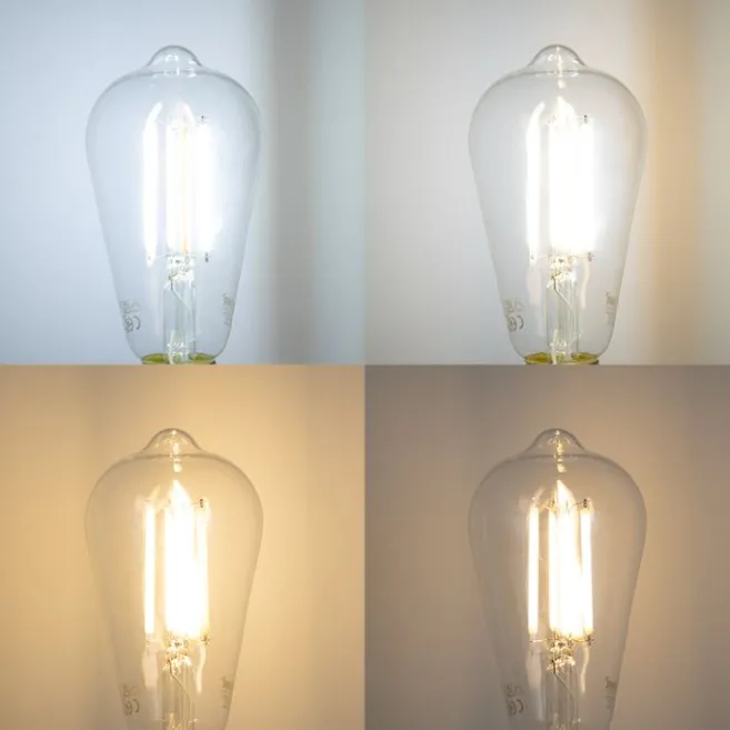 LUUMR E27 Dimmbare LED-Glühbirne ST64 Klar 7W 806lm 2700-6500K