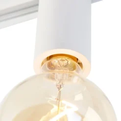 QAZQA E27 Fassung mit Schienenaufhängung für 1-Phasenschiene weiß - Iconic Jeana