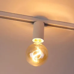 QAZQA E27 Fassung mit Schienenaufhängung für 1-Phasenschiene weiß - Iconic Jeana