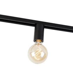 QAZQA E27 Fassung mit Schienenaufhängung für 1-Phasenschiene Schwarz - Iconic Jeana