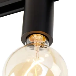 QAZQA E27 Fassung mit Schienenaufhängung für 1-Phasenschiene Schwarz - Iconic Jeana