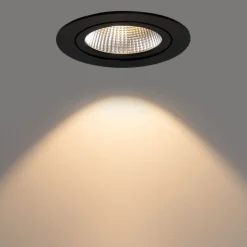 QAZQA Professional Einbaustrahler schwarz 9,5 cm inkl. LED 1300lm dimmbar IP23 - Gaius