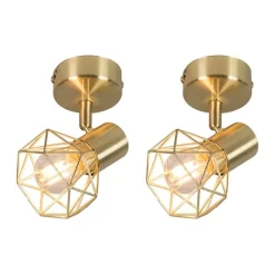 QAZQA 2er Set Art Deco Spot Messing dreh - und neigbar - Mosh 1