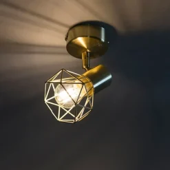 QAZQA 2er Set Art Deco Spot Messing dreh - und neigbar - Mosh 1