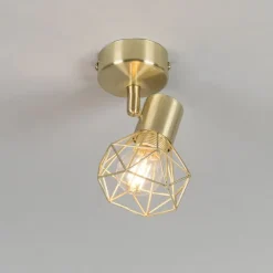 QAZQA 4er Set Art Deco Spot Messing dreh- und neigbar - Mosh 1