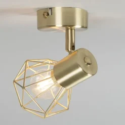 QAZQA 4er Set Art Deco Spot Messing dreh- und neigbar - Mosh 1