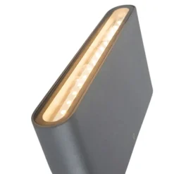 QAZQA 2er Set Außenwandlampen dunkelgrau 17,5 cm inkl. LED - Batt