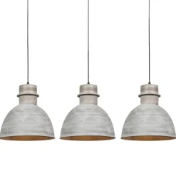 QAZQA 3er Set Country Hängelampen grau - Dory