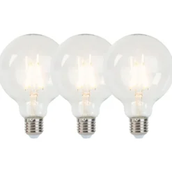 LUEDD 3er Set D27 dimmbare LED-Glühlampen G95 5W 470 lm 2700K