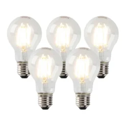 LUEDD 5er Set dimmbare E27 LED Lampen Klarglas 7W 806 lm 2700K