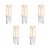 LUEDD 5er Set dimmbarer G9 LED-Lampen Opal 3W 250lm 2200K