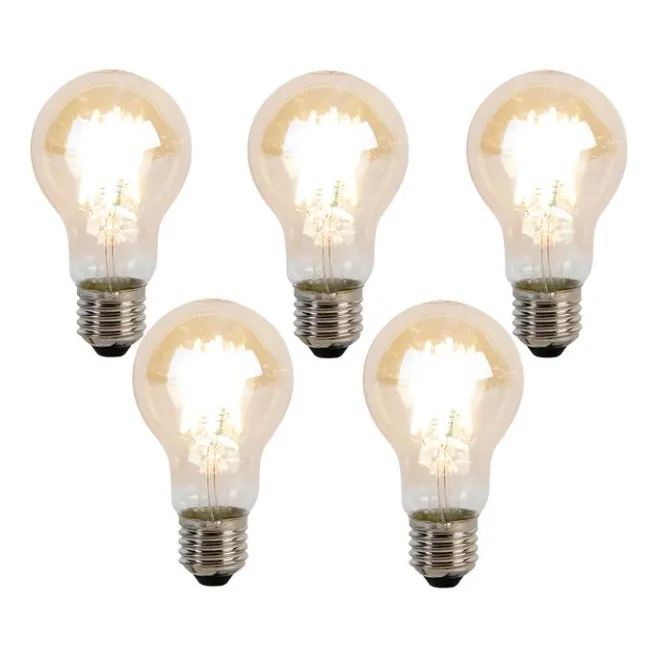 LUEDD 5er Set E27 dimmbare Kelvin LED-Glühbirnen A60 Goldline 8W 806lm 2000-2700K